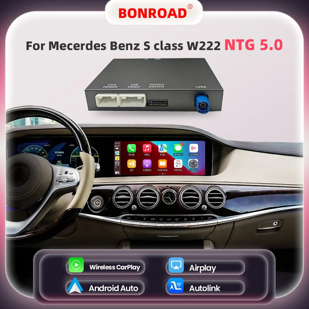 Draadloze CarPlay Adapter – Android Auto Interface – Wireless Auto Connector – Bluetooth Multimedia Module – NTG 5.0 Variant – Plug & Play Installatie – Veiligheid en Gebruiksgemak - QUORE