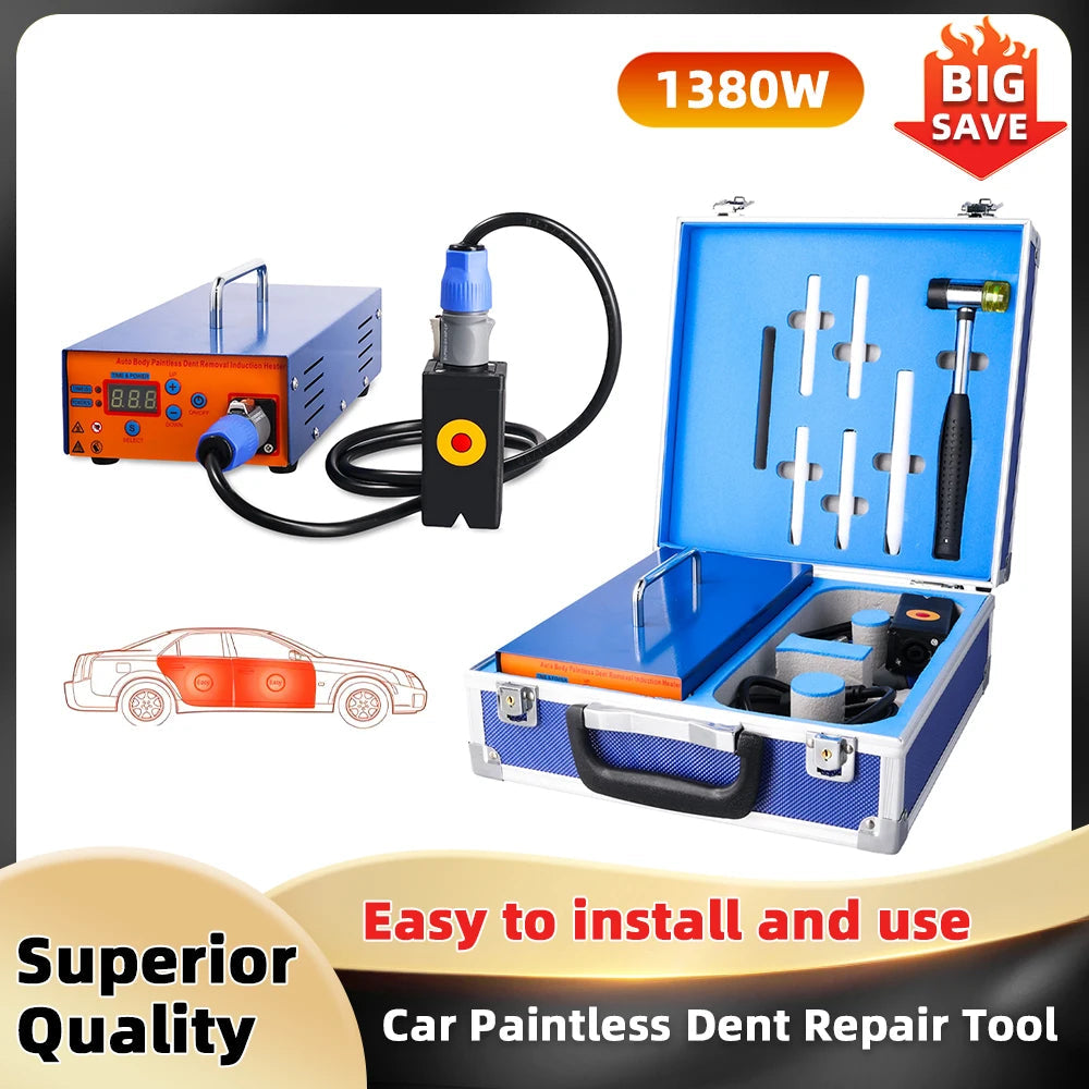 Professionele Autodeukverwijderaar – Dent Repair Tool – Inductieverwarming – Parkeerdeukverwijderaar – Deukherstel – 1380W Output – Digitale Bediening