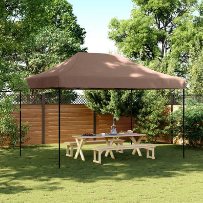 Opvouwbare Partytent – Tuinpaviljoen – Partytent – Tuientent – Feesttent – Kampeertent – Beschuttende Tent – 410x279x315 Cm – Waterdicht Oxford Polyester – Stalen Frame - Kastanje