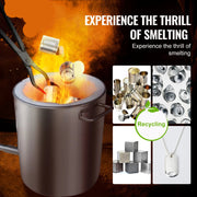 Metaal smeltoven - Smeltkroes - Smeedoven - 6kg - Roestvrij staal - 1 Brander - 1482℃ - QUORE