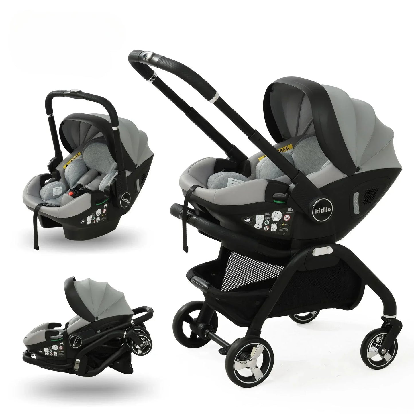 Portable 3-in-1 Baby Stroller Newborn Baby Sleeping Basket Multi-function Child Car Seat Luxury Baby Carriage Foldable
