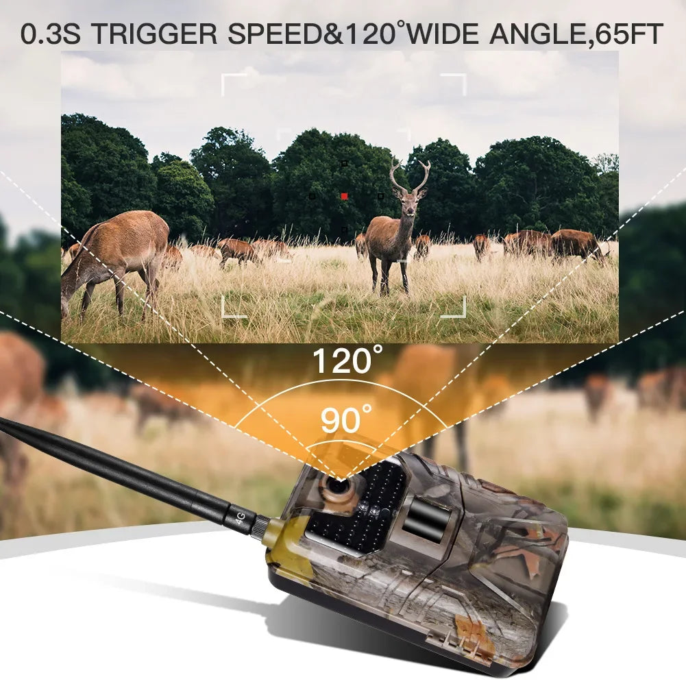 Wildcamera – Trailcamera – Wildlife Camera – Jachtcamera – Buitencamera – 4G Connectiviteit – Nachtzicht Tot 20 Meter - Alleen Camera