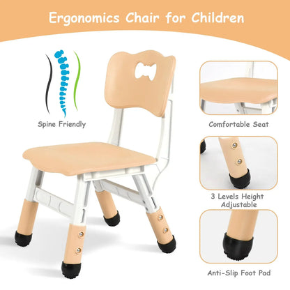 Kindertafel Set – Kinderbureau – Speeltafel – Kindermeubel – Studieplek – Verstelbare Hoogte – Duurzaam Kunststof Kaki