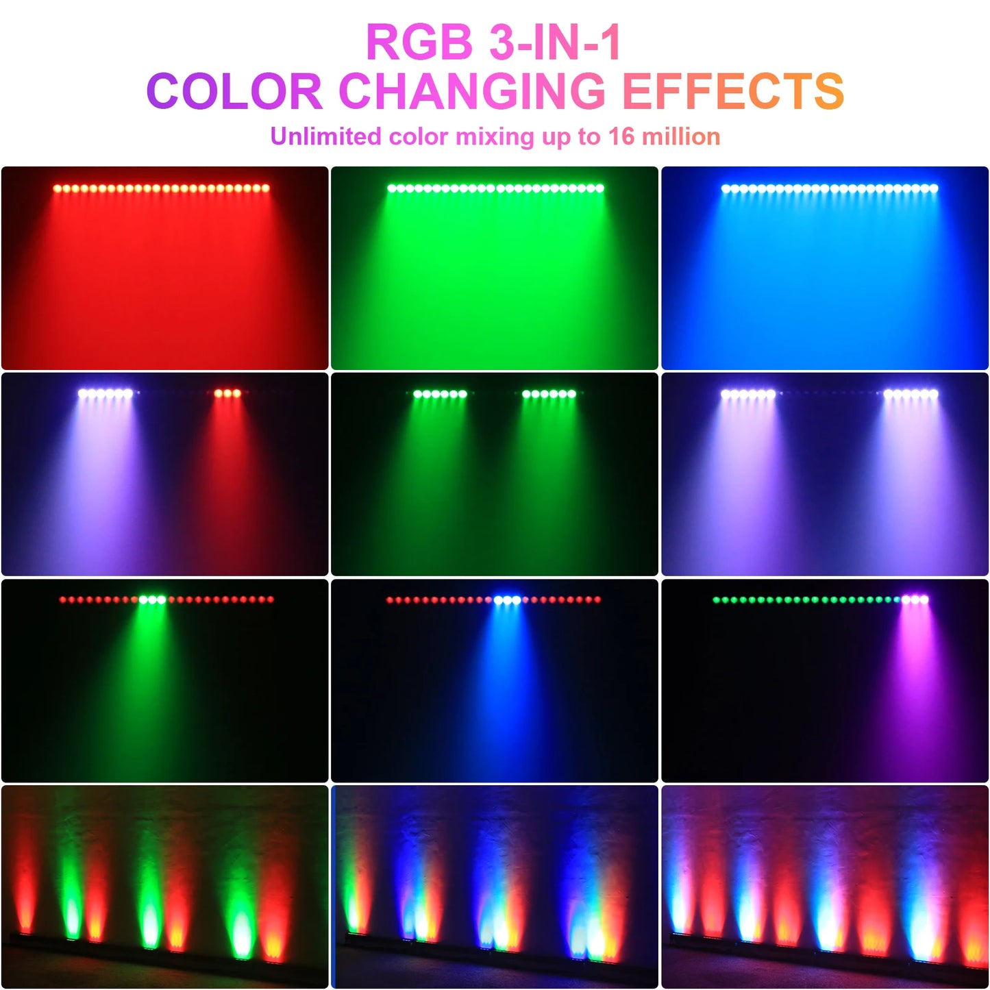 RGB Wall Washer – LED Wandlamp – Licht Bar – Tuinverlichting – Buitenlamp – IP65 Waterdicht – 4 Stuks 120W Met DMX-Controle