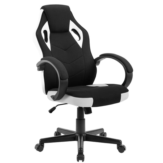 Gamingstoel – Ergonomische - Racing - Bureau - Verstelbare Bureaustoel - met Armleuningen - Kantelfunctie – 360° Draaiend – Hoge Rugleuning – 150 kg Draagvermogen - Wit