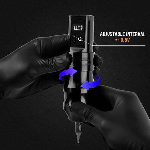 EXO - Tattoo Machine - Tattoo pen - Tattoo Set - Complete set voor beginners & gevorderden - Verstelbare slag 4mm - Tattoo Machine Pen - 10500Rpm - 2100mAh - Zwart