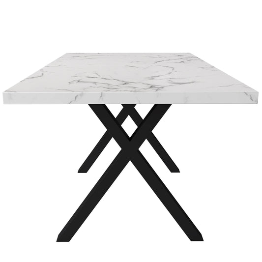 Eettafel – Tafel – Salontafel – Eetkamertafel – Moderne Tafel – Stalen Frame – Marmeren MDF-Blad