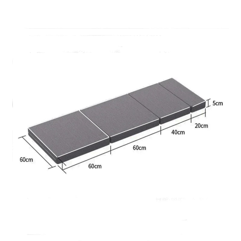 Inklapbaar Auto Bed – Reisslaapmat – Kampeerbed – Stoelbed – Powernap Mat – Variant B – 160x60 cm – Ademend Katoen-Linnen Materiaal