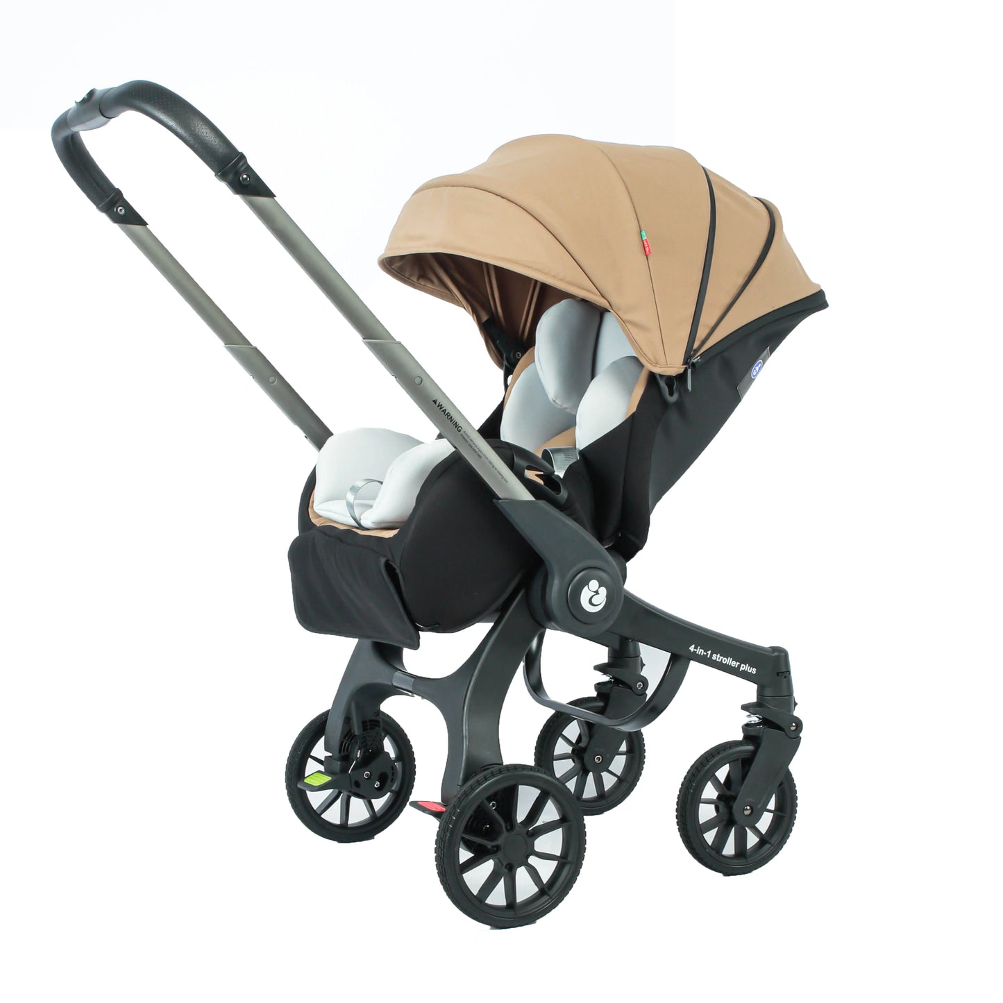 Kinderwagen - 4-in-1 Baby Stroller - Wandelwagen - Buggy - Twee Richtingen – Multifunctioneel – 3-in-1 Opvouwbaar – Lichtgewicht Reiswieg – Apricot