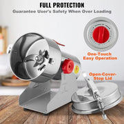 Electric Spice Grinder - Spice Grinder - Grain Grinder - Herb Grinder - Electric Coffee Grinder - High Speed ​​Commercial Grinder - 1000G - 3000W - 28000RPM - Silver