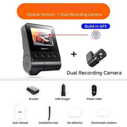 Dashcam voor Auto - Dash Cam - Dual Car Camera Recorder 1944P HD Voor- en Achtercamera - GPS Wifi Car DVR - 24U Parkeerbeveiliging - D²save Opslag