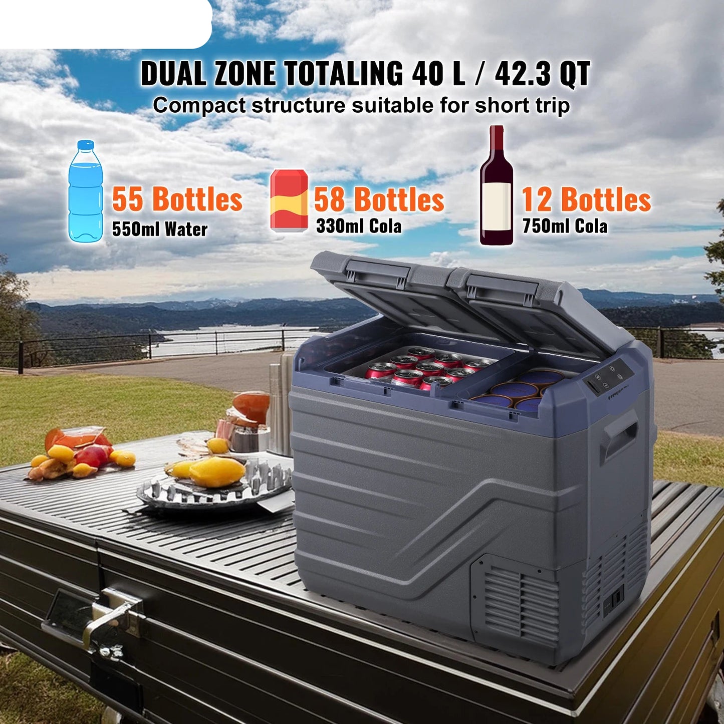 Draagbare Koelbox – Auto Koelbox – Reis Koelbox – Camping Koelbox – 35 Liter – Compressor Koeling – Bluetooth Bediening