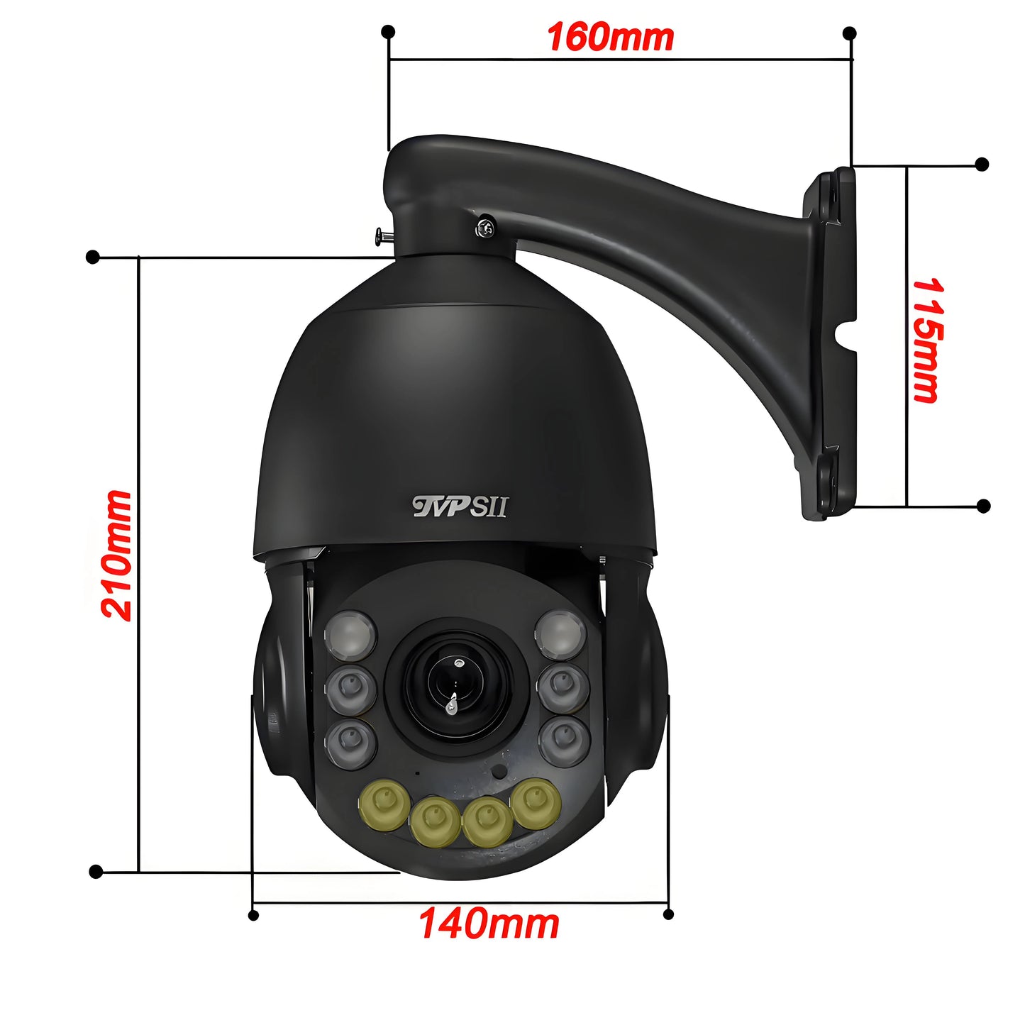 8MP 4K PTZ Beveiligingscamera – IP Camera – Dome Camera – Speed Dome – CCTV Camera – 54X Optische Zoom – Automatische Tracking – POE Metalen Behuizing - QUORE