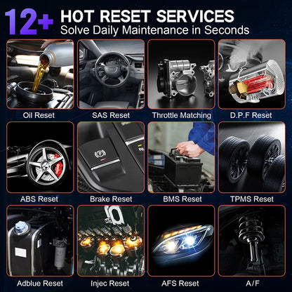 OBD2 Scanner - OBD - Uitleesapparatuur Auto - Diagnosecomputer - Storing Verwijderen - Auto Accessoires - Auto Uitlezen - 12 Reset Services - Systeem Scanner - 5" Touchscreen