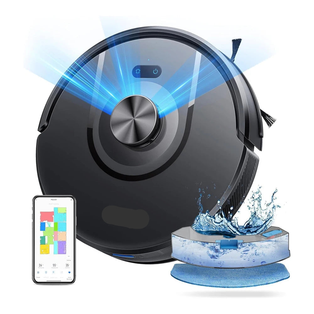 Robotstofzuiger - Stofzuiger - Dweilrobot - Vacuum Cleaner - Robotstofzuiger met Dweilfunctie - 5000PA – LDS Lidar Navigatie – Slimme Appbediening en Spraakbesturing - QUORE