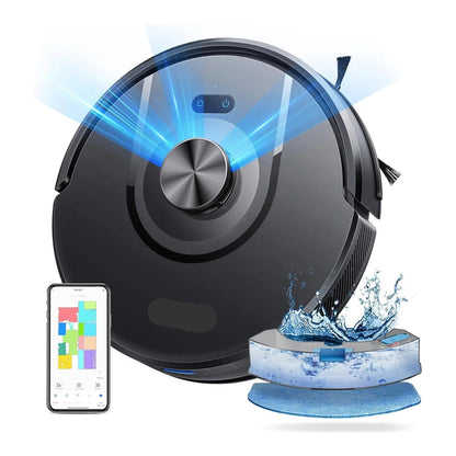 Robotstofzuiger - Stofzuiger - Dweilrobot - Vacuum Cleaner - Robotstofzuiger met Dweilfunctie - 5000PA – LDS Lidar Navigatie – Slimme Appbediening en Spraakbesturing - QUORE