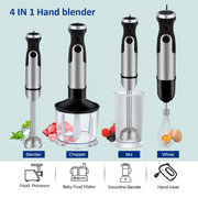 5-in-1 Handblenderset - Handmixer - Handblenderset inclusief Draagbare Blender - 800 ml Hakkom - Garde - 600 ml Mengbeker - Melkopschuimer Accessoire - 220-240V - Zwart