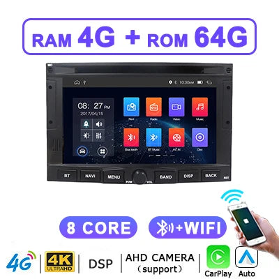 2DIN Autoradio – Auto Stereo – Multimedia Speler – Touchscreen Radio – Navigatiesysteem – Wireless CarPlay & Android Auto – 7-Inch Scherm – Bluetooth Connectivity