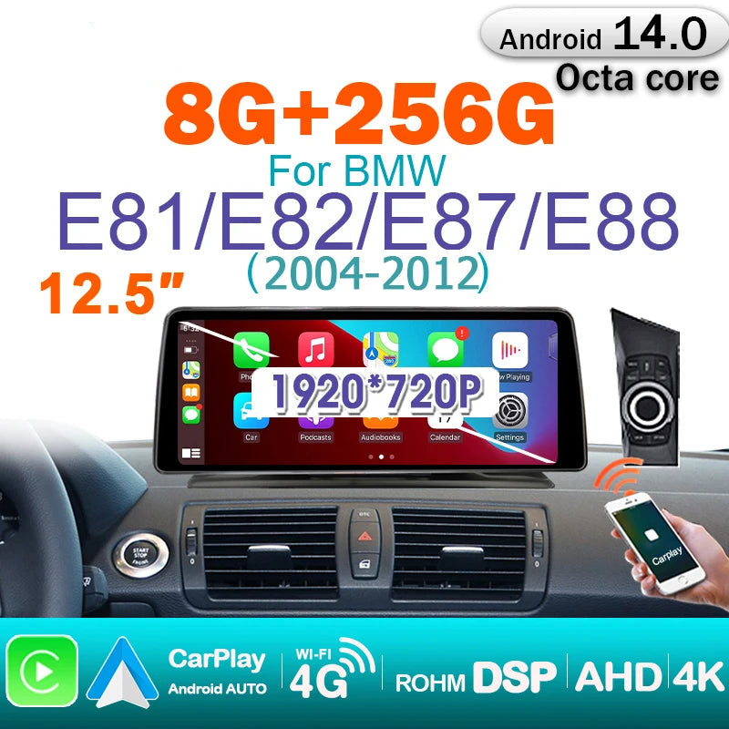 Android 14 Autoradio – Multimedia Speler – Navigatiesysteem – Touchscreen Radio – Carplay Draadloos – 8GB RAM – 256GB Opslag