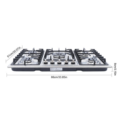 Gaskookplaat – Inbouw Kookplaat – Gasfornuis – 4-Pits – Roestvrij Staal – 3.0 kW High-Power – Elektrische Ontsteking