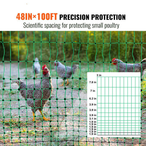 Electric Fencing - Fencing - Fencing - Garden Fencing - 48” H x 164” L - with Posts &amp; Double Pointed Posts Utility Portable Mesh - for Ducks - 48in164ft