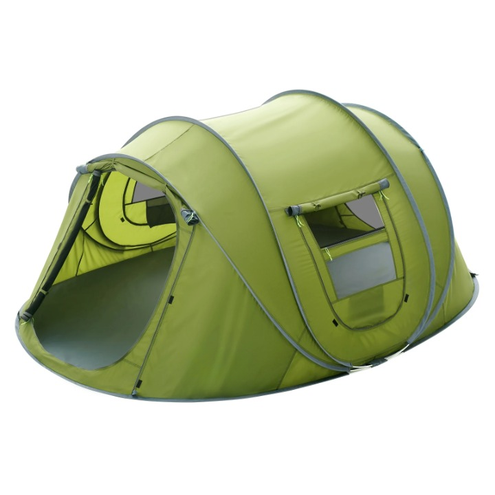 Campingtent - Opvouwbar Campingtent - Pop-Up Tent voor 4 personen - Familietent - Koepeltent - Draagbare - Ultralicht - Waterdicht - voor Buiten - Wandelen - Bergbeklimmen - 280 x 202 x 131 cm - Groen