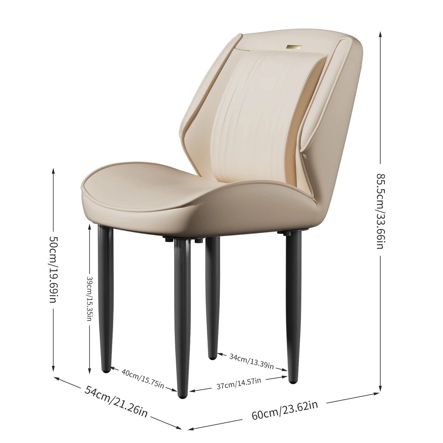 Eetkamerstoel – Stoel – Dinersstoel – Zithoekstoel – Kuipstoel – Set Van 2 Donkergrijs – Synthetisch Leer – Stevig Eucalyptus Houten Frame - QUORE