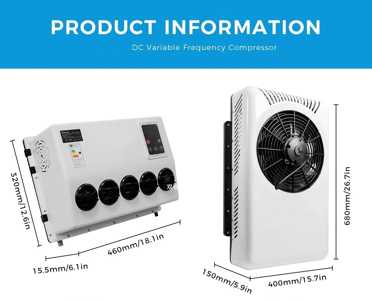 Elektrische Dakairconditioning – Dakairco – Camper Airco – Vrachtwagen Koeling – 12V Aansluiting – Stil <55 dB - QUORE