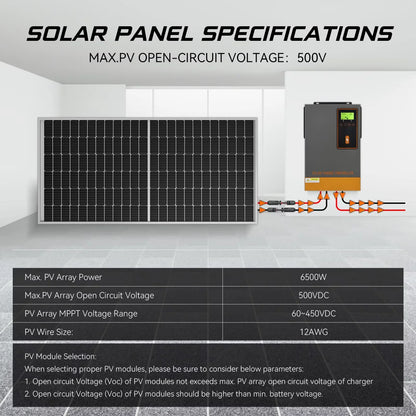 48V MPPT Zonnepaneel Laadregelaar – Zonneregulator – Accu Regulator – Solar Charger – Batterijlader – 140A Maximale Stroom – Tot 500V PV Input