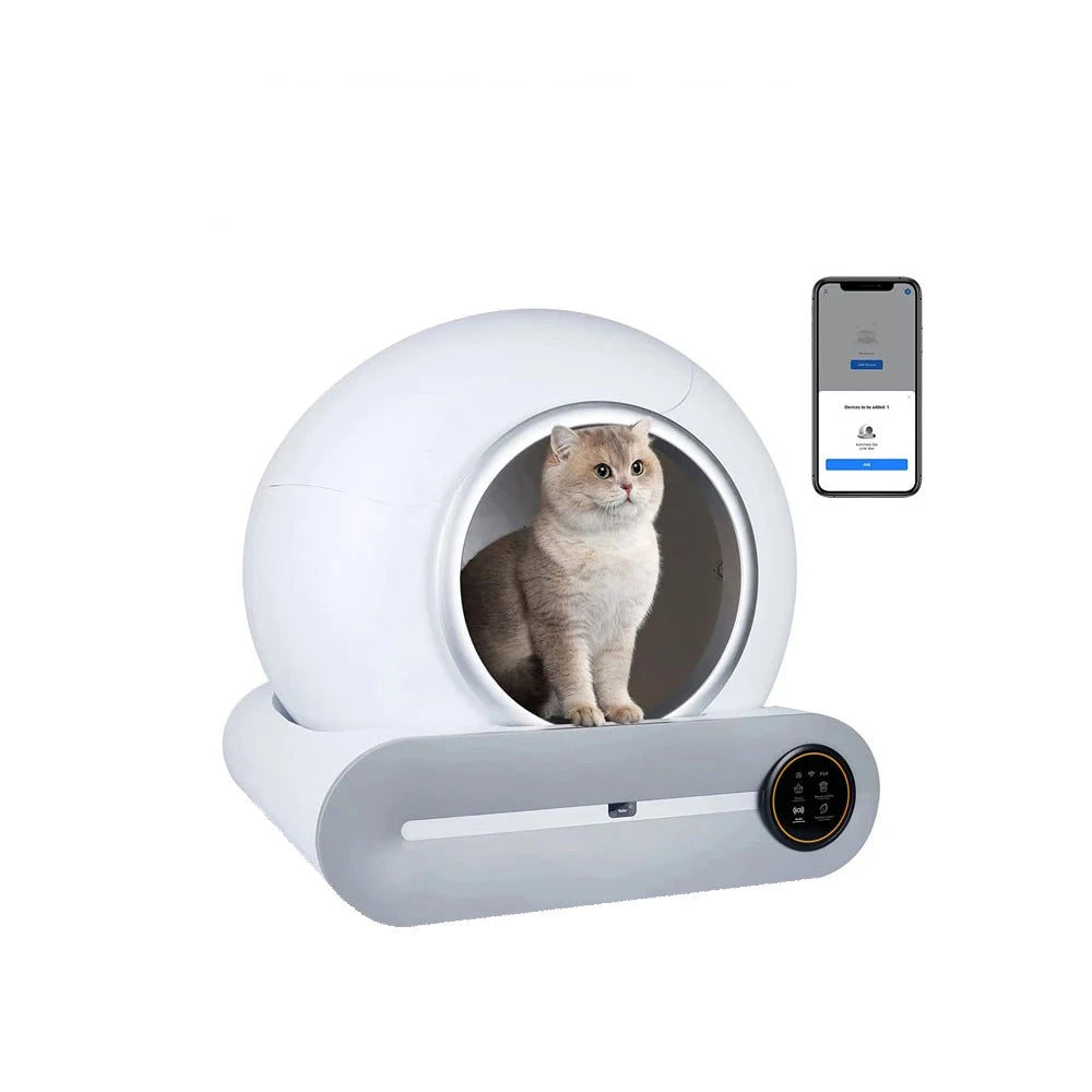 Slimme Kattenbak – Zelfreinigende Bak – Automatische Kattenbak – App Bediening – Geurcontrole – 65L Binnenruimte – Ionische Luchtreiniger