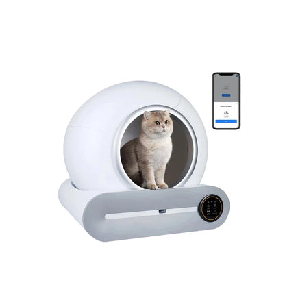 Slimme Kattenbak – Zelfreinigende Bak – Automatische Kattenbak – App Bediening – Geurcontrole – 65L Binnenruimte – Ionische Luchtreiniger