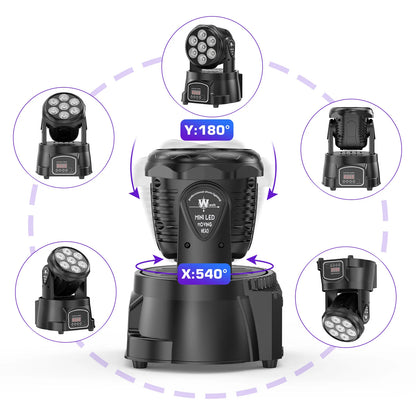 Moving Head – Podiumverlichting – DJ Licht – Discolamp – Feestverlichting – 4 stuks – 7x15W RGBW LED – DMX512 Controle - QUORE