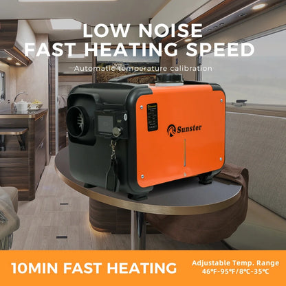 8KW 12V 24V 220V AC&DC universal Diesel Air Heater All In One bluetooth App Control Parking Heater for Van Camping Trailer Home