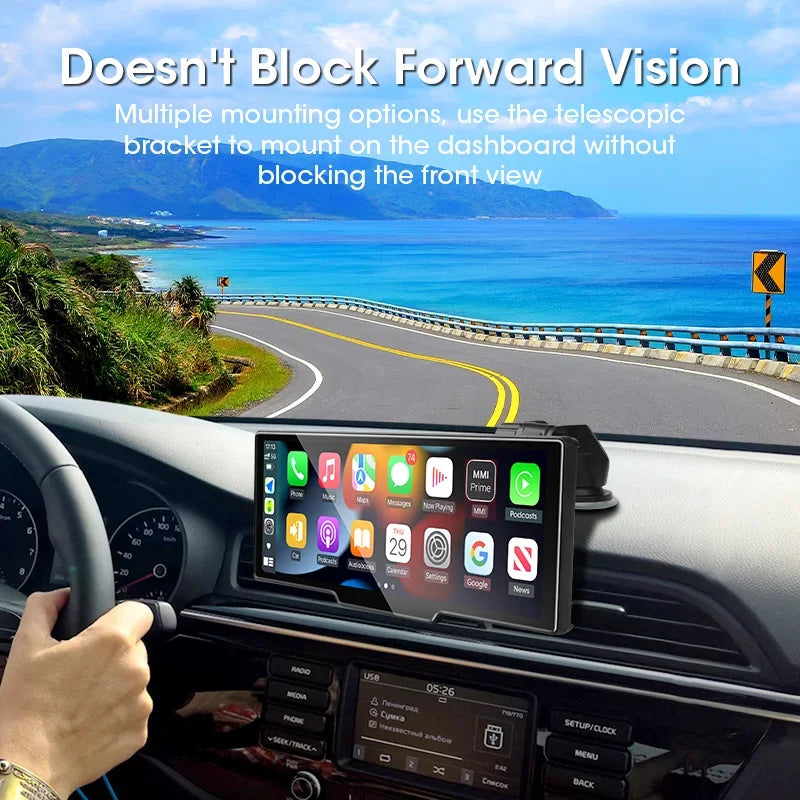 10.26” 4K Dual Dashcam Spiegel – Draadloze CarPlay & Android Auto – WiFi Achteruitrijcamera – Nachtvisie – Loop Recording – Zonder Geheugenkaart