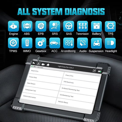 OBD2 Scanner – Auto Diagnose Tool – Foutcode Lezer – Systeemtester – Bluetooth – 10,1 Inch Touchscreen – Meertalige Interface