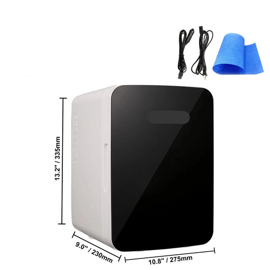 Koelkast- Minikoelkast voor Dranken - Minifridge - Minikoelkast Eten & Drinken - Minikoelkast - 10L- voor Thuis, Auto en Bargebruik-. Zwart - QUORE