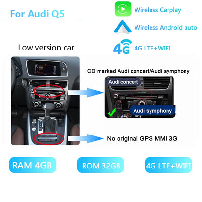 Multimedia Speler Audi Q5 – Autoradio – Navigatiesysteem – Touchscreen Stereo – Android Auto – CarPlay – 8,8 Inch Scherm – Android 13 Besturingssysteem