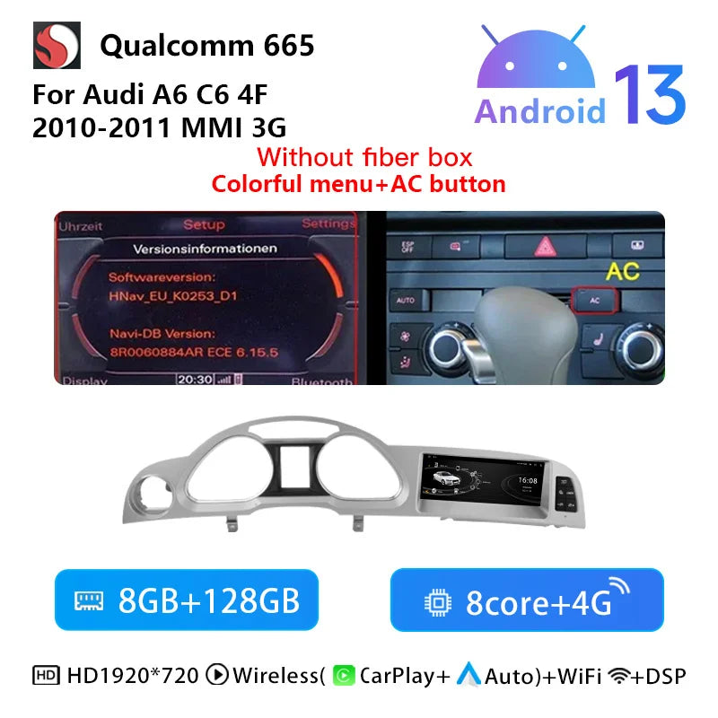 8,8” Android 14 Multimediasysteem – Auto Radio – Navigatiesysteem – Touchscreen – Infotainmentsysteem – Qualcomm Snapdragon 665 – 6GB RAM & 128GB Opslag