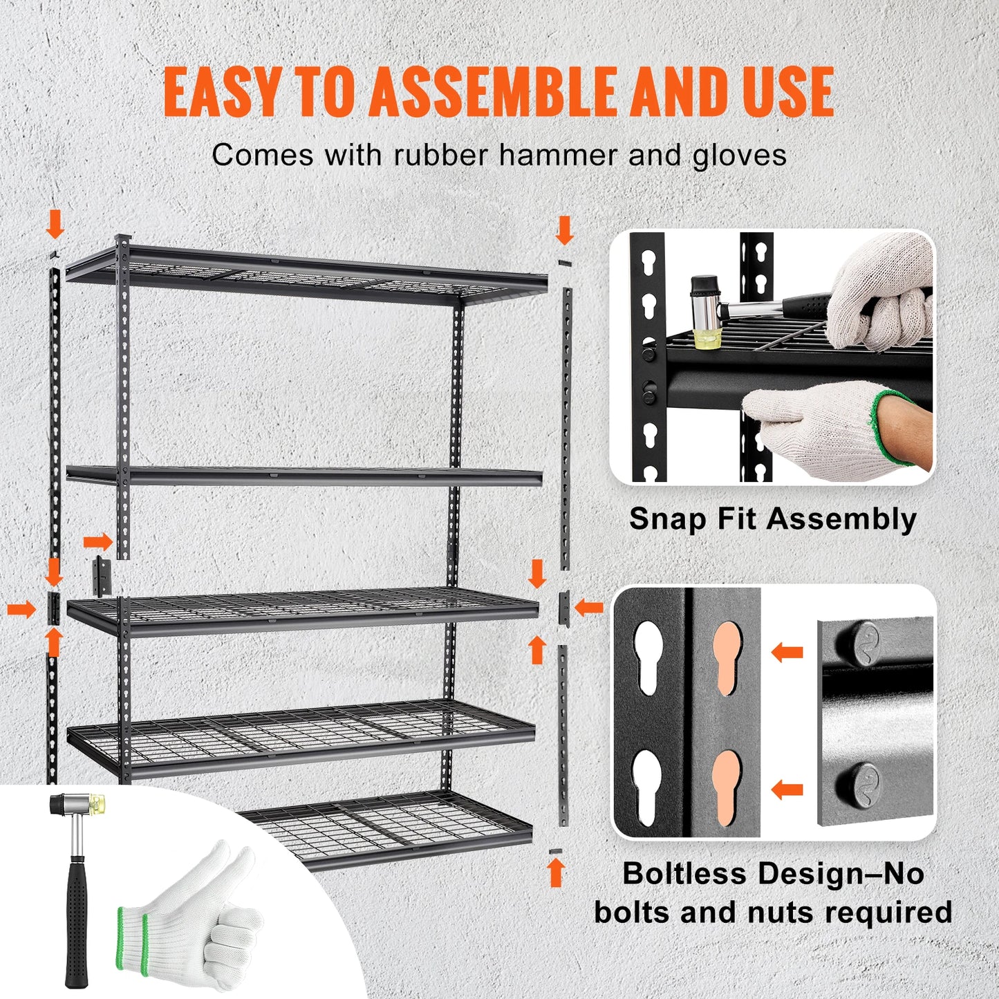 Opbergrek – Opbergrek Met Schappen – Stellingrek – Opslagrek – Verstelbaar – 5 Schappen Met 181 Kg Draagvermogen – Staal Met Poedercoating -  24 x 60 x 78 inch