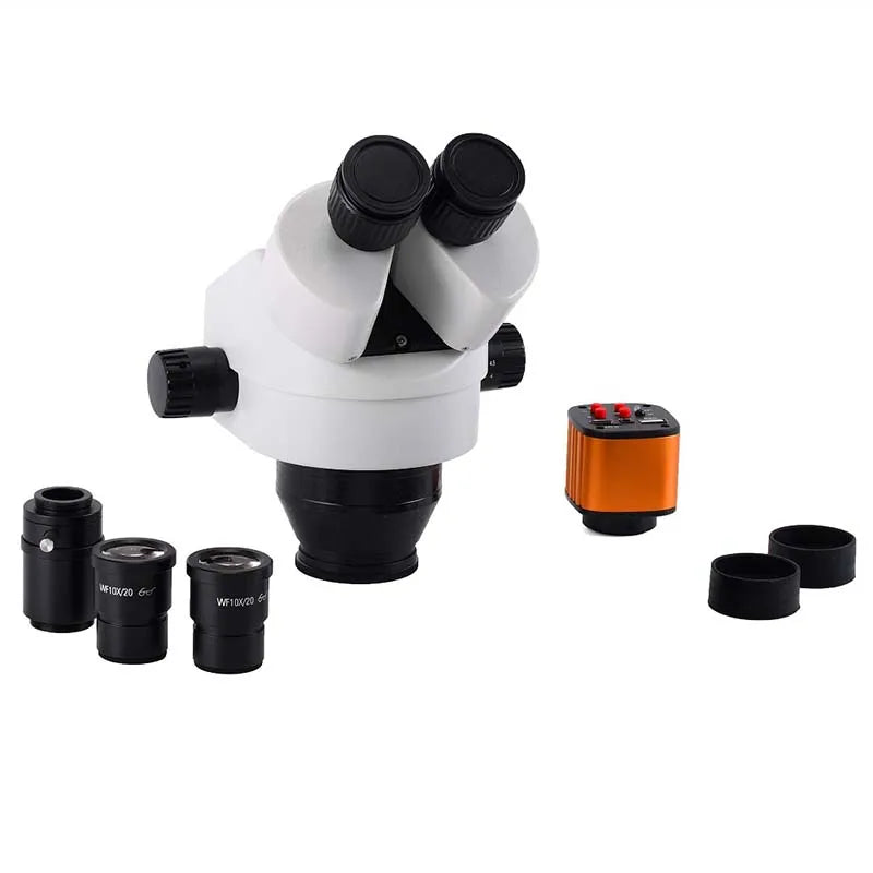 Stereo Microscoop – Stereomicroscoop – Zoom Microscoop – Binoculaire Microscoop – Laboratorium Microscoop – 7x-45x Verstelbare Vergroting – 56-LED Ringlicht - Wit