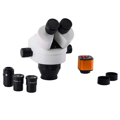 Stereo Microscoop – Stereomicroscoop – Zoom Microscoop – Binoculaire Microscoop – Laboratorium Microscoop – 7x-45x Verstelbare Vergroting – 56-LED Ringlicht - Wit