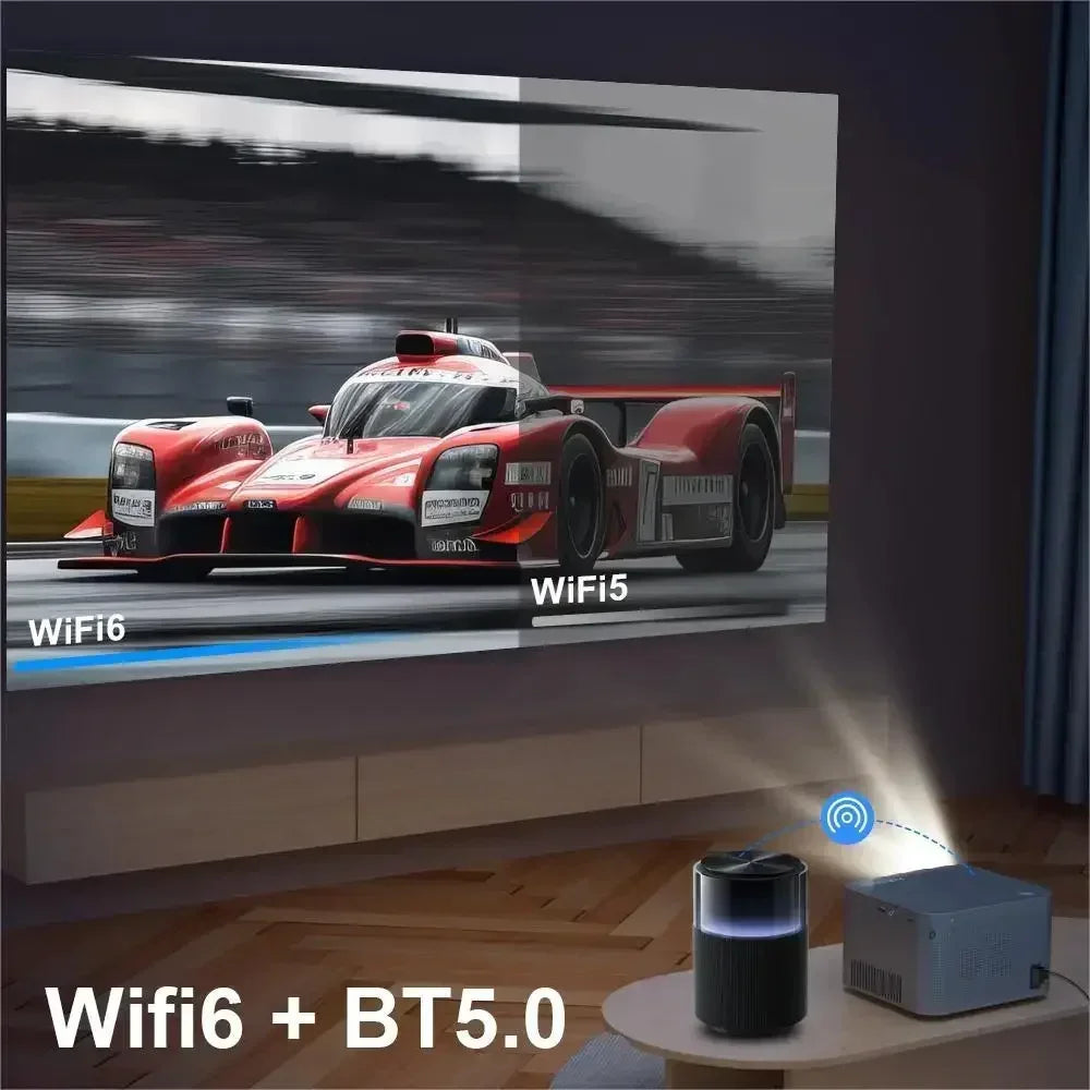 4K Android Projector – Mini Projector – Home Cinema Projector – Draagbare Beamer – Wifi Projector – Full HD 1080p Resolutie – Wifi 6 & Bluetooth 5.0 Connectivity