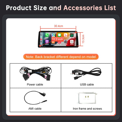 12.3 inch Ultra-thin Screen Wireless CarPlay Android Auto Car Multimedia For Audi Q5 2009-2017 With Airplay Autolink Functions
