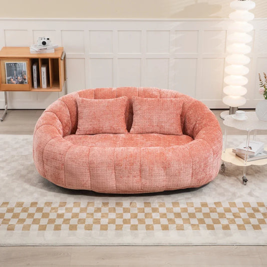 Zitzakbank – Zitzak – Poef – Lounge Stoel – Zitzak Sofa – Roze – Hoogwaardig Schuim – Chenille Bekleding