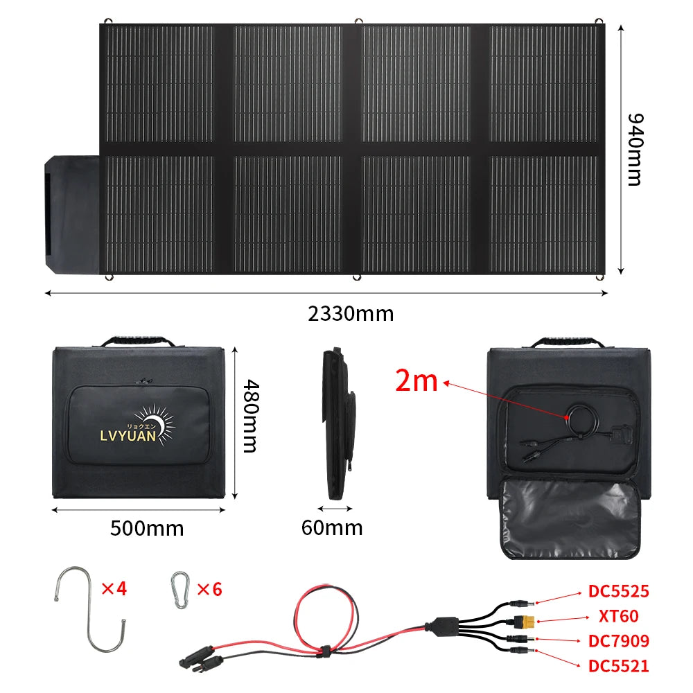 Zonnepaneel – Solar Panel – Opvouwbaar Paneel – Draagbaar Paneel – Zonne-energie Oplader – 400W Hoog Vermogen – 31V Output