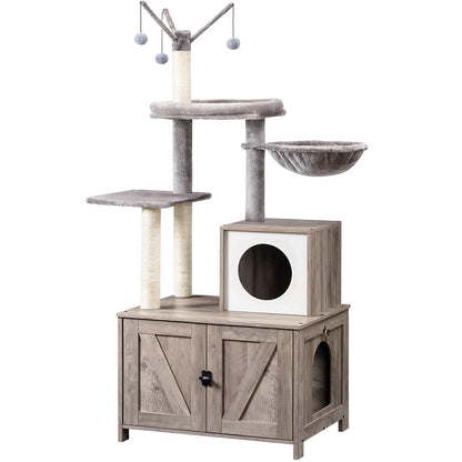 Kattenboom – Kattenmeubel – Klimtoren – Speelton – Kattenbak – 150 Cm Hoog – Sisal Krabplezier