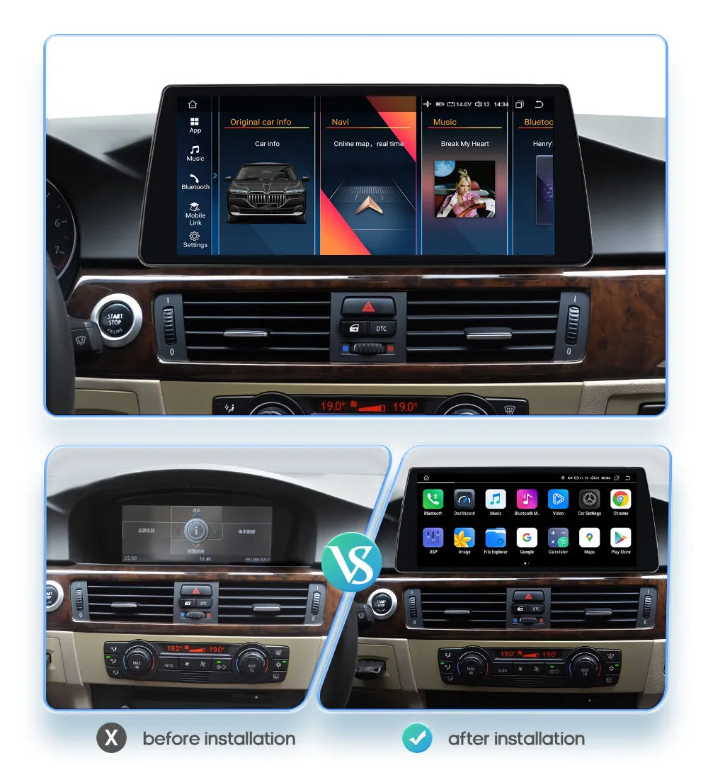 Android Autoradio BMW 3 Serie – Multimedia Speler – Navigatie Systeem – Carplay Radio – Touchscreen Autoradio – 10,25 Inch Scherm – Android 13 Met 4G & Wifi