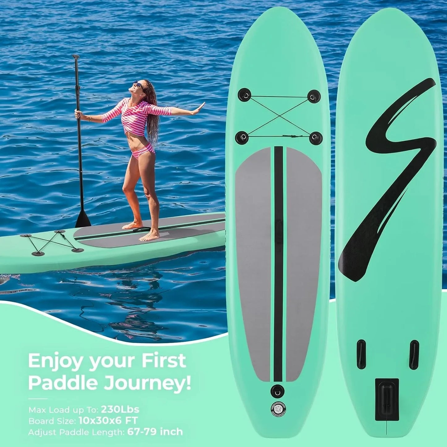 Opblaasbare Stand Up Paddle Board – SUP Board – Inflatable Paddleboard – Peddelboard – SUP Surfboard – Lichtgewicht & Compact – Anti-slip EVA Deklaag - Groen - QUORE