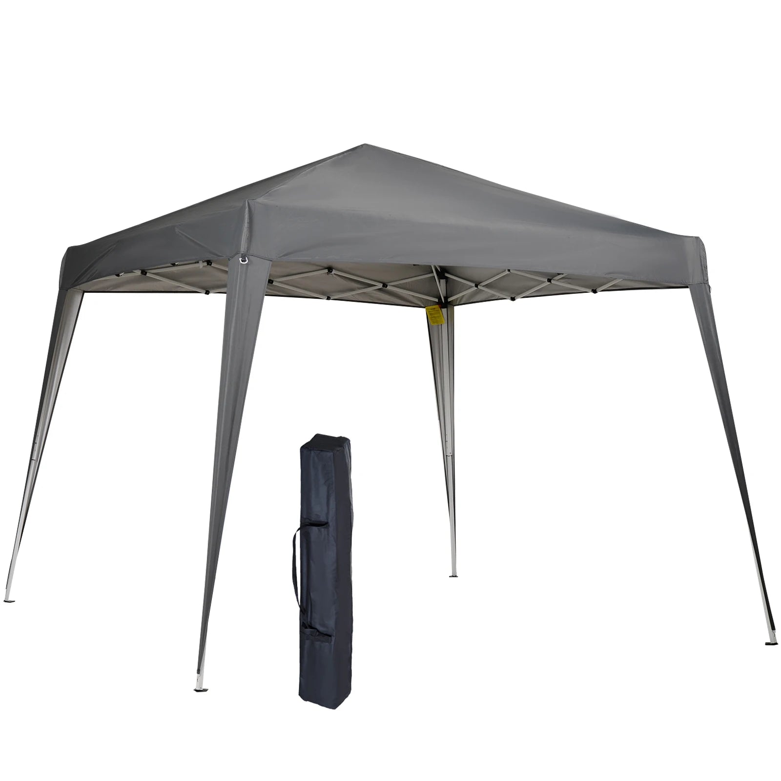 Opvouwbare Partytent 2,4x2,4 m – Waterdicht Pop-up Tuinpaviljoen – Staal & Oxford Doek – UV-bestendig - Grijs - QUORE