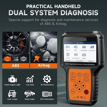 OBD2 Diagnose Scanner – Auto Diagnose Tool – Foutcode Lezer – Auto Scanner – Draadloos – Reset Motor En ABS – Levenslange Updates